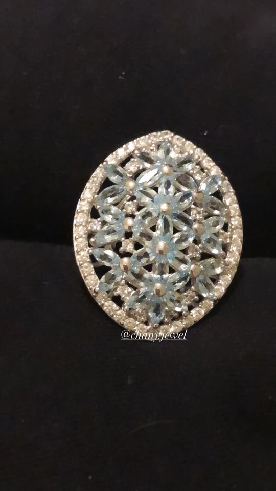 Anello Acquamarina 925 Sterling Silver - Immagine 2 di 2