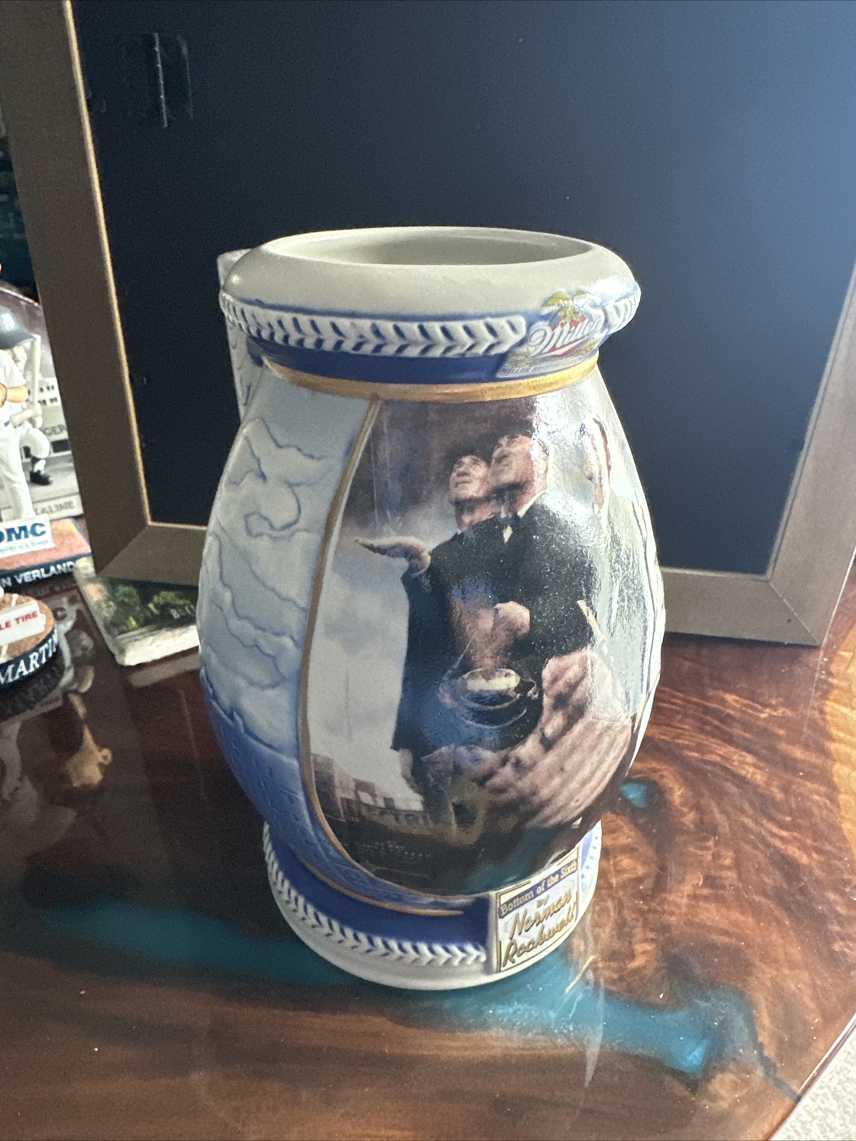 Miller Beer 2001 Norman Rockwell Baseball Bottom Of The Sixth Stein Mug. No Box