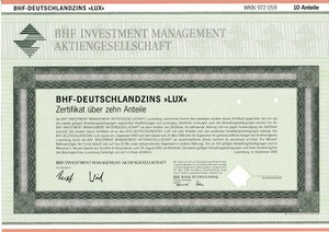 Bhf Germany Interest Lux Fund Annteil Luxembourg Bhf Bank International S A Ebay