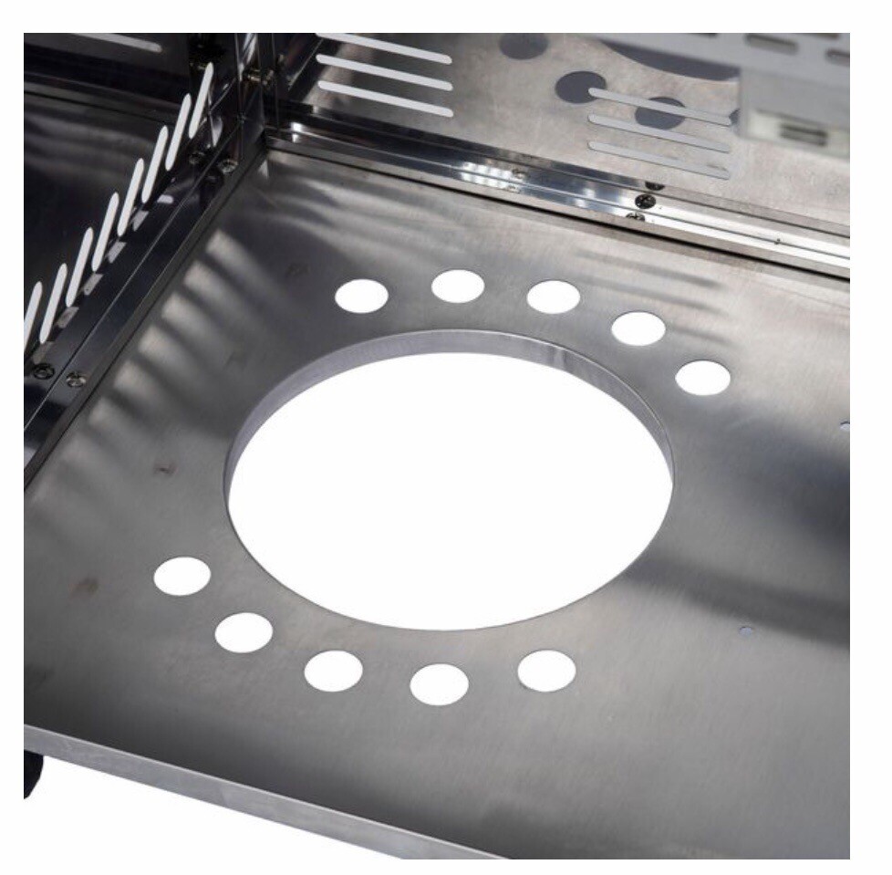 Jumbuck® Astro 6 Burner BBQ Glass Window Side Burner Hotplate Front