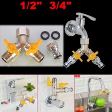 1/2" 3/4" Brass Washing Machine Faucet Copper Valves Tap Hose Adapter Connector