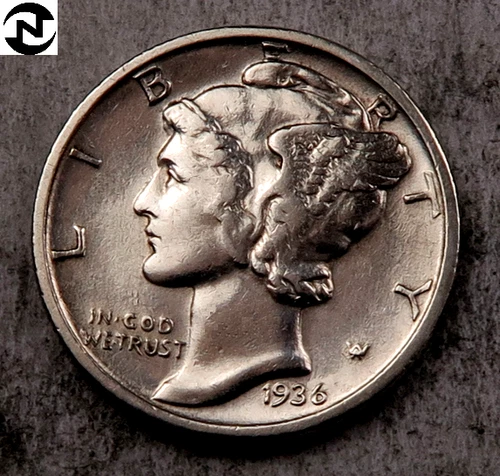 1936-D Mercury Dime ~ Borderline Uncirculated AU++ ~ 90% Silver