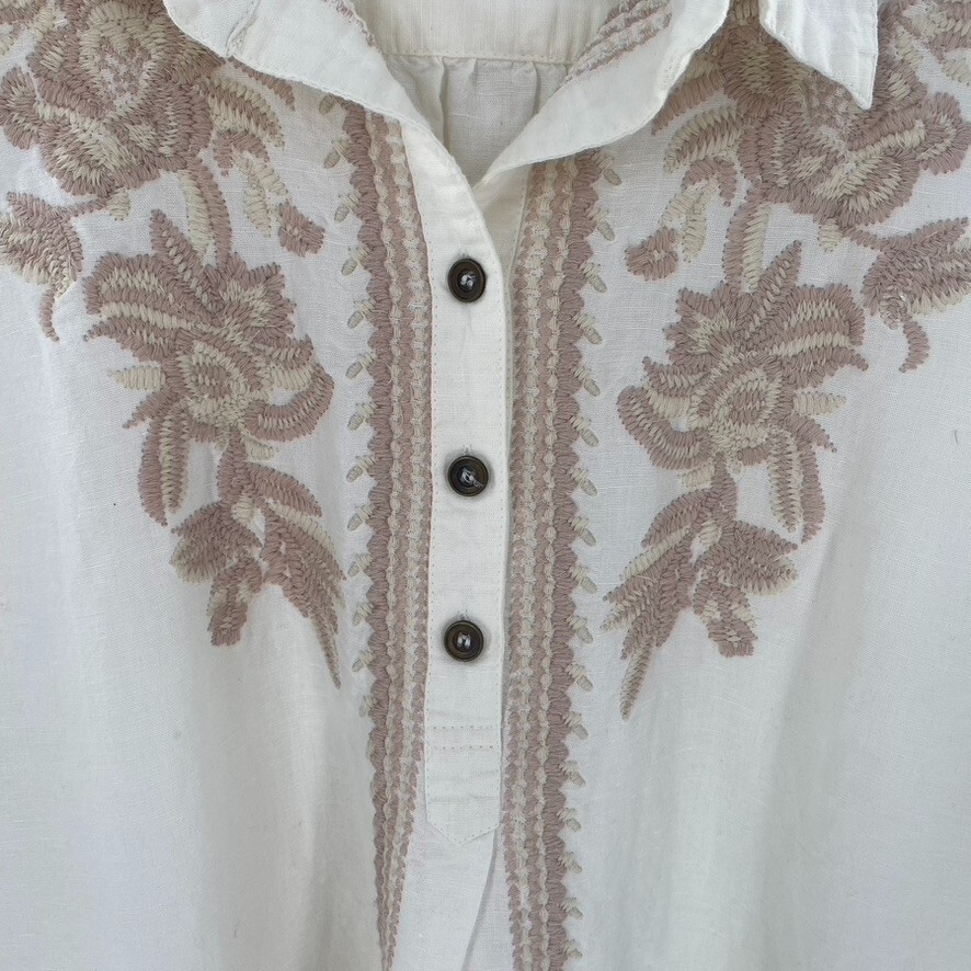 Coldwater Creek Womens Popover Top Linen Tunic Wh… - image 7