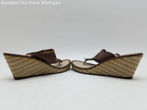 Women's JACK ROGERS Brown Tan Wedge Sandals 8.5 - Picture 2 of 5