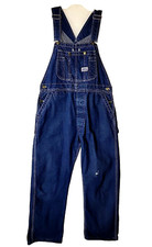 Big Smith Overall 34"x29" Work Farm Tucker Blue Jeans Denim Dark Wash Bib Chore