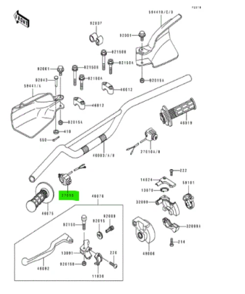 Interruptor de iluminación KAWASAKI KDX200 27010-1279 JDM genuino Foto 4 de 4