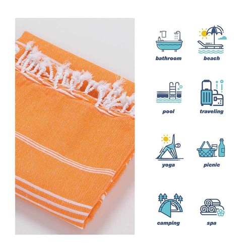 Hencely Striped Beach Towel – Lightweight Cotton Towel for Travel & Pool - Bild 36 von 206