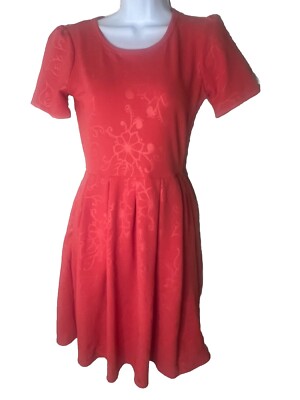 Lularoe Coral Amelia Fit and Flare Day Dress Size Small | eBay