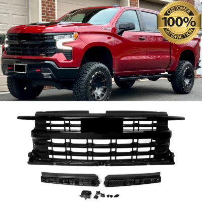 Gloss Black Front Bumper Grille 85516929 For 2022-2024 Chevy Silverado 1500 LTZ