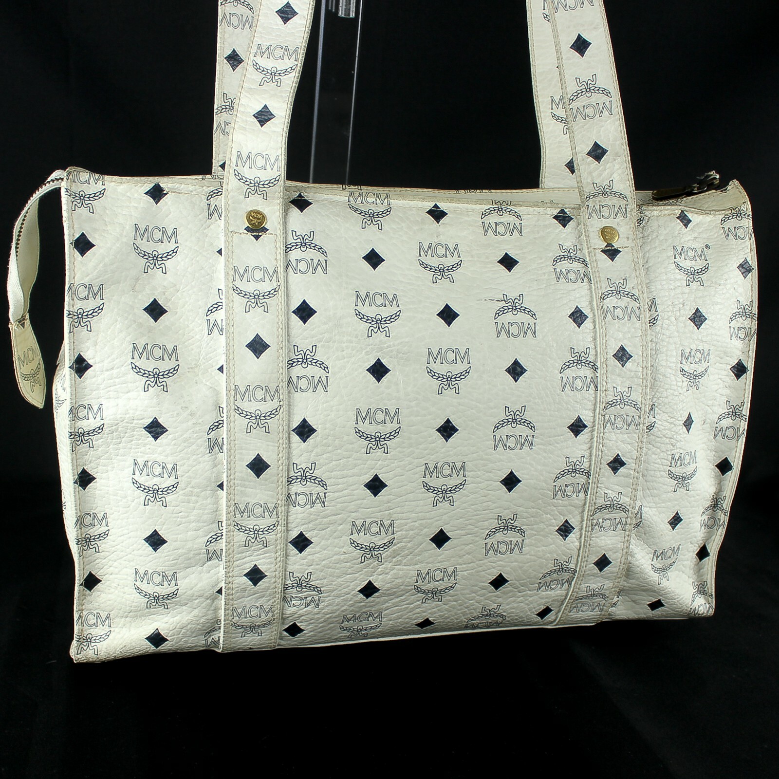 mcm spot viseto medium tote bag