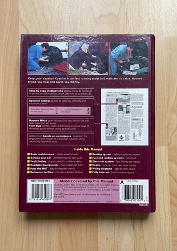 Heynes Vauxhall cavalier service and repair manual book cars vehicles - Picture 2 of 4