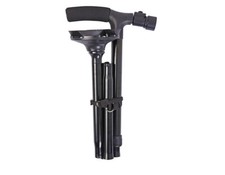 Portable Holder Walking Stick Folding Crutch LED Light Adjustable Height Cane