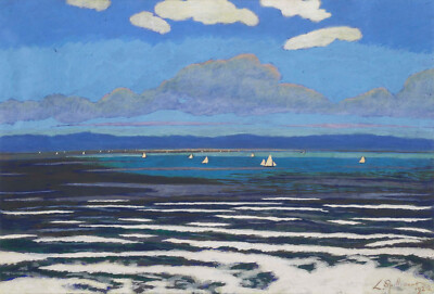 Léon Spilliaert - Seascape with White Sails (1922) - 17'' x 22'' Fine Art Print
