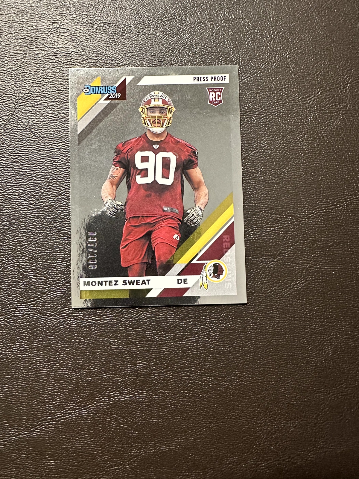 2019 Donruss Montez Sweat #260 Press Proof Silver /100 Rookie RC Redskins
