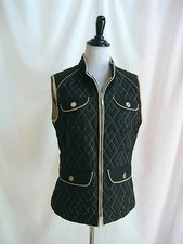 Schneiders Salzburg Size Us 6 Steppgilet Black With Gold Trim Quilted Vest