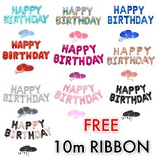 Happy Birthday Luftballons Rosegold Party Banner Thema 18. 20. 30. 40. 50. UK
