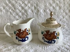 MYOTT Meakin England Kismet Floral Vintage Creamer Sugar Bowl Lid