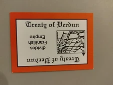 PERSPECTIVE Time Line Game 1992 card used TREATY OF VERDUN History free ship