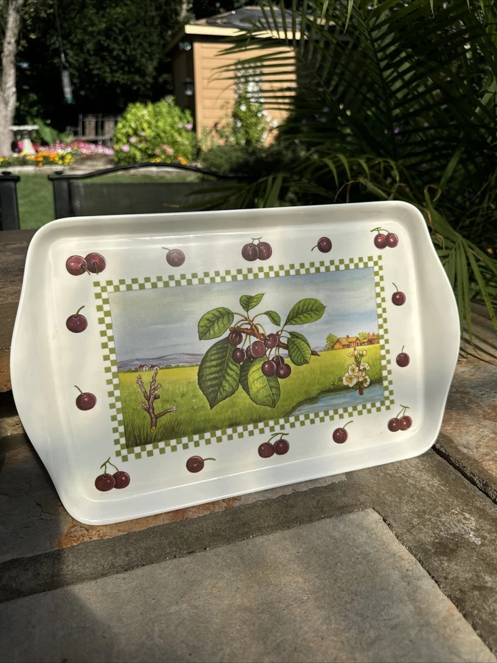 Vintage Home Essentials & Beyond Melamine Plastic Serving Tray with Cherries - Image 3 of 4