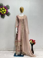 New Designer Faux Georgette Kurta Palazzo With Unique Dupatta For Women And Girl