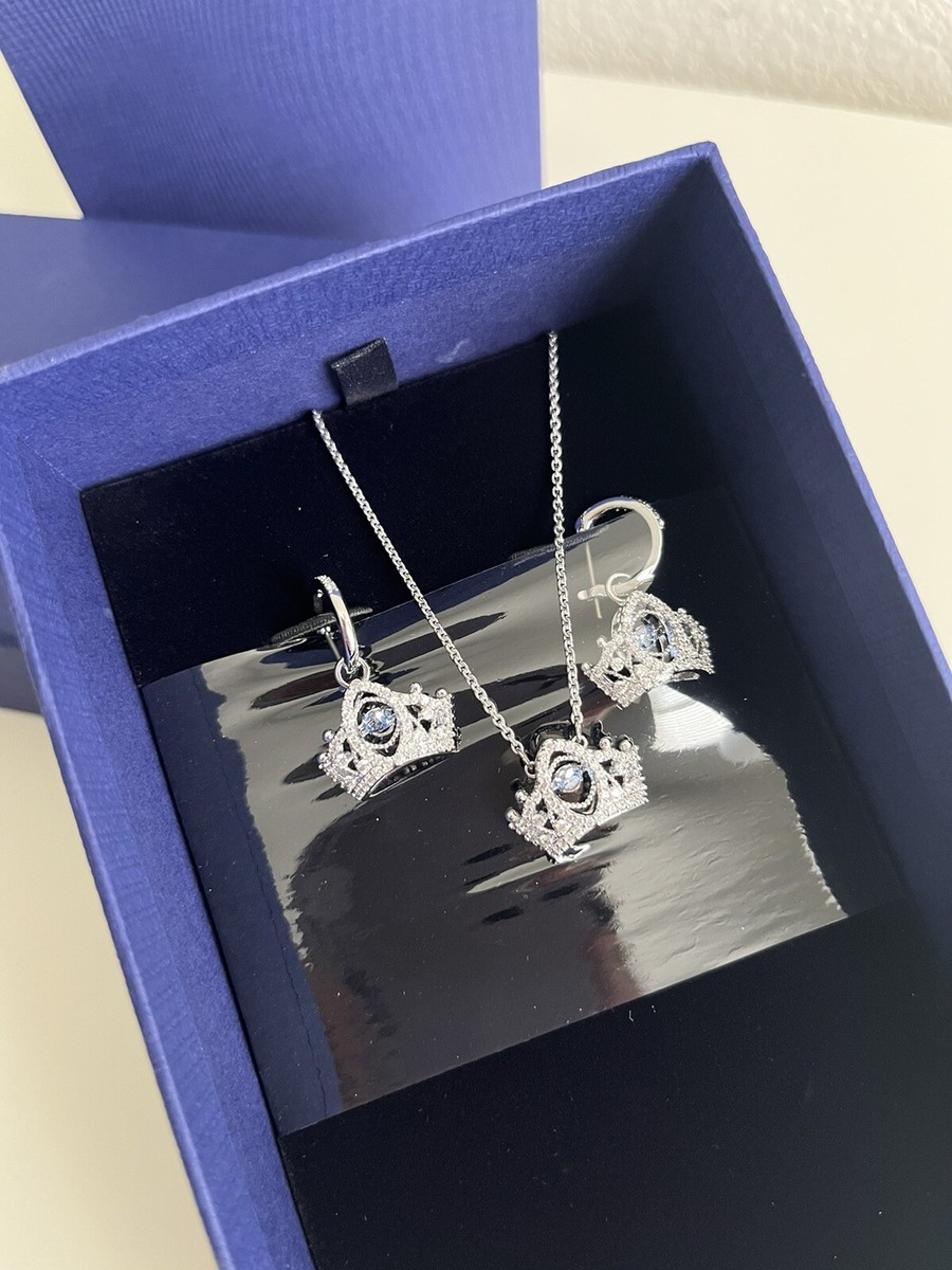 New Swarovski Bee A Queen Crystal Necklace, Earrings Set 5510988