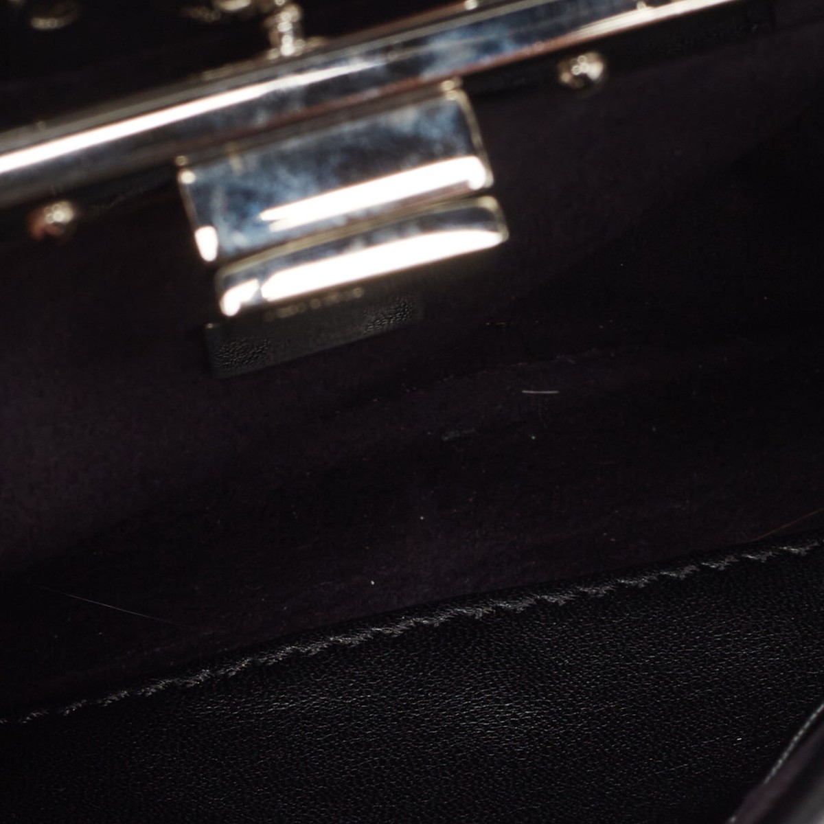 Fendi Black Leather Micro Crystal Embellished Peekaboo Fendi Black Leather Micro Crystal Embellished Peekaboo