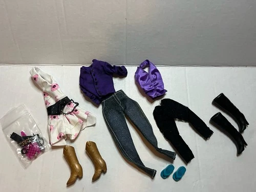 Barbie clothes & Accessories VTG Lot, Dress Top Pants Boots Shoes, Multicolor