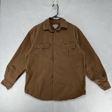 Carhartt button down shirt mens size medium brown long sleeve workwear collared