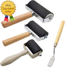 4 Pack Rubber Roller Rollers with 3 Size for Crafting Rollers for Printmaking