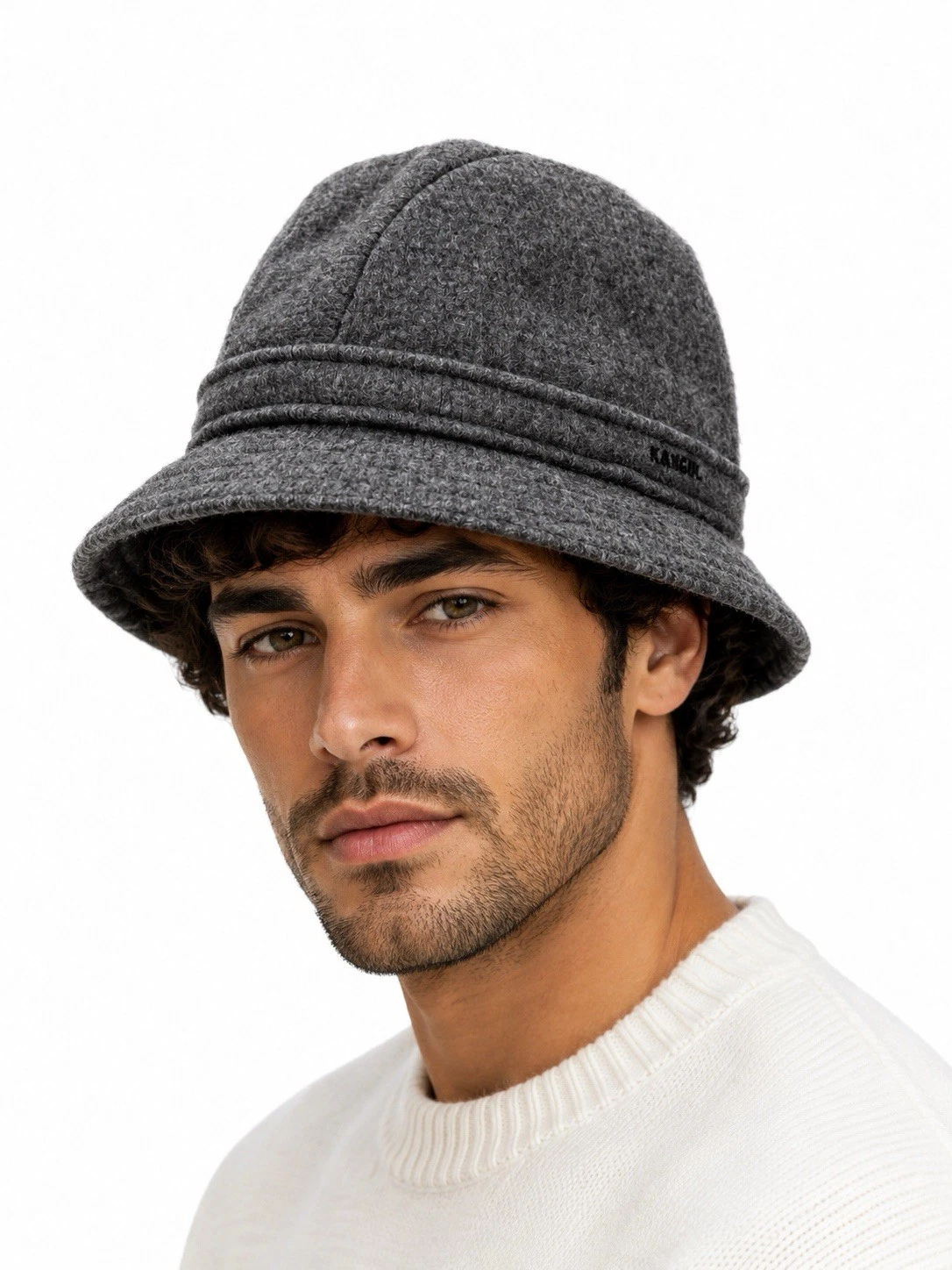 VTG Kangol Bucker Hat Gray Wool Blend Made In England Size M 3