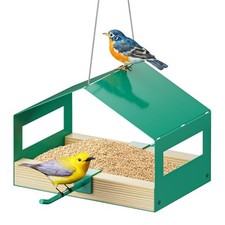 Metal Bird Feeder for Outdoor Hanging, Wild Bird Feeder House with Rust