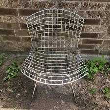 Vintage HARRY BERTOIA Chrome Side Dining Chair Mid-century For KNOLL 