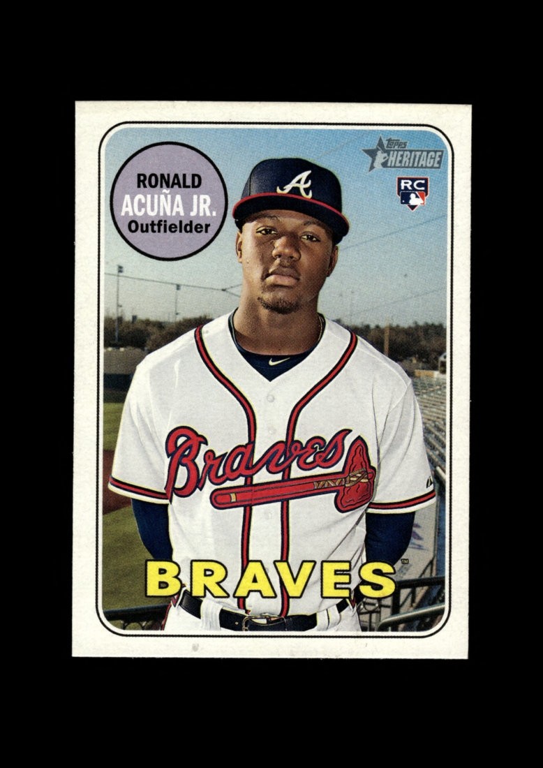 2018 Topps Heritage: #580 Ronald Acuna Jr RC NM-MT OR BETTER