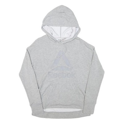 Reebok Damen Hoodie grau XS leichter Logo Pullover Sweatshirt