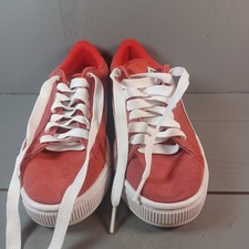 Puma Big Kids' SUEDE JR Kid's Size 6.5C Red/White 355110-03