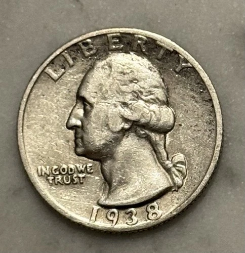 1938-S Washington Quarter - F - Fine - 90% Silver