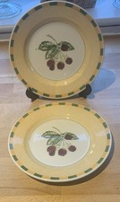 2 VINTAGE CHURCHILL Somerset Fruits RARE Blackberry Tea Salad Plates 8" Used VGC