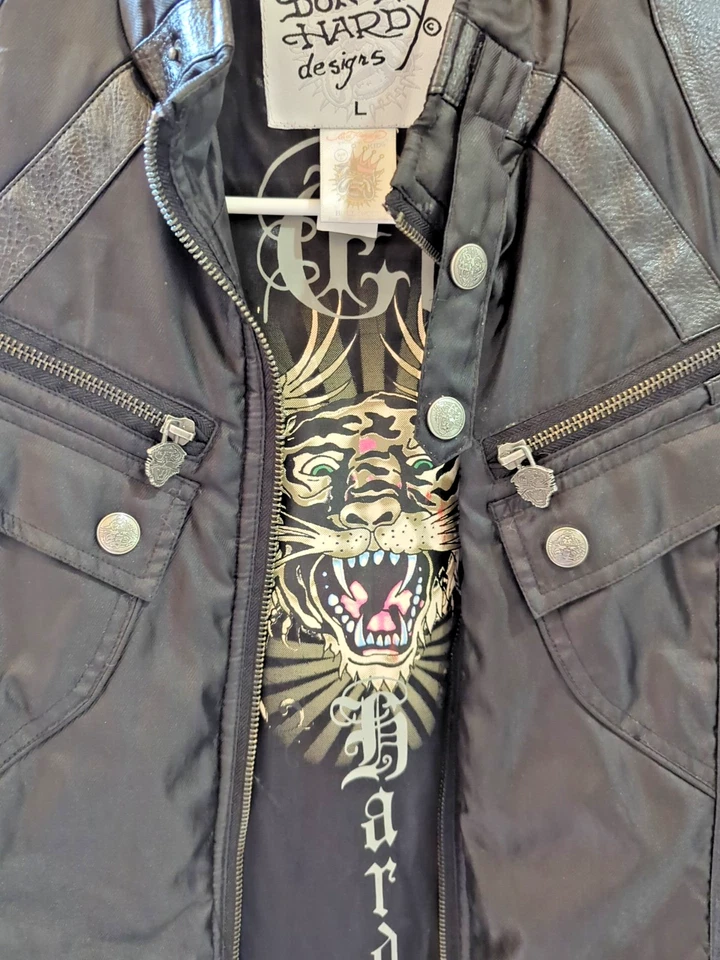 Chaqueta Moto Don Ed Hardy Vintage Niños Jóvenes Talla Grande Foto 2 de 4