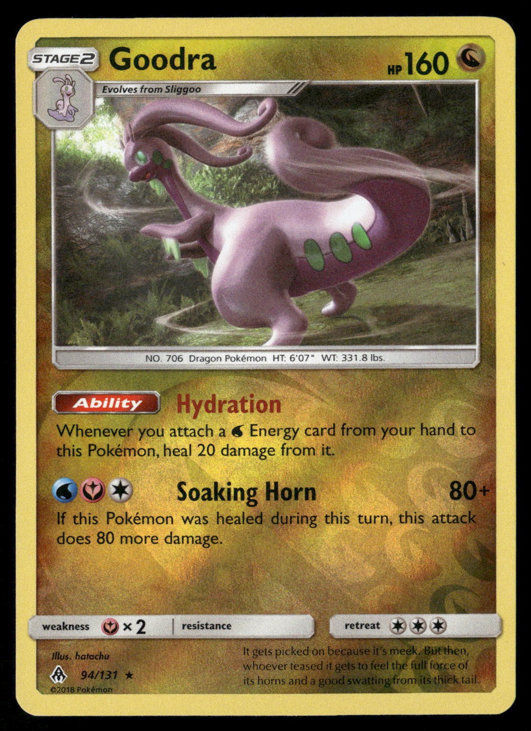 Goodra 94/131 Rare Forbidden Light Pokemon Reverse Holo NM/M