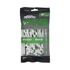 Bag of 50 tees PTS 4' Wooden Golf Tees Professional Tee System Wood Natural