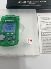 Sega Dreamcast Visual Memory Unit VMU OEM Green - Complete In open Box TESTED 