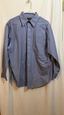 Lauren Ralph Lauren Men  s 16-1/2 32/33sleeve Button Up Blue Striped Dress Shirt