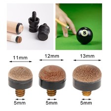 10Pcs Billiard Pool Cue Tips Snooker Pool Cue Tip Screw on for Billiards Players