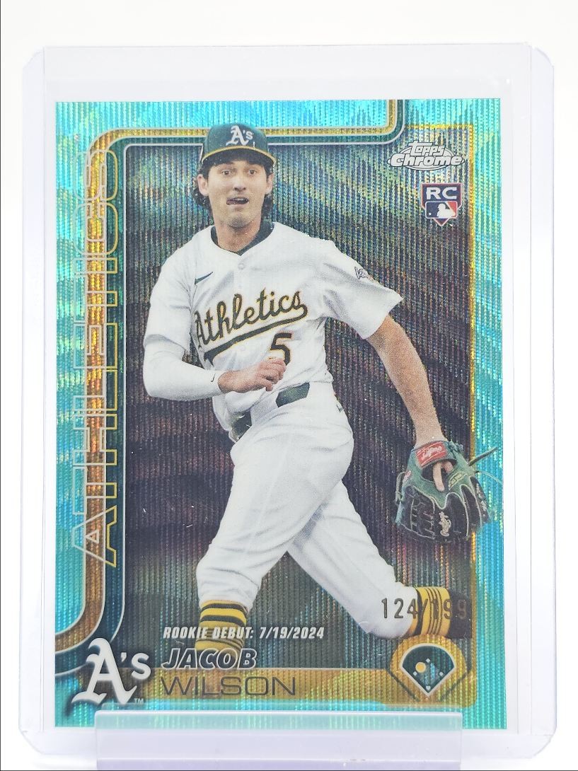JACOB WILSON 2025 TOPPS CHROME UPDATE ROOKIE DEBUT AQUA WAVE RC /199 Q3967