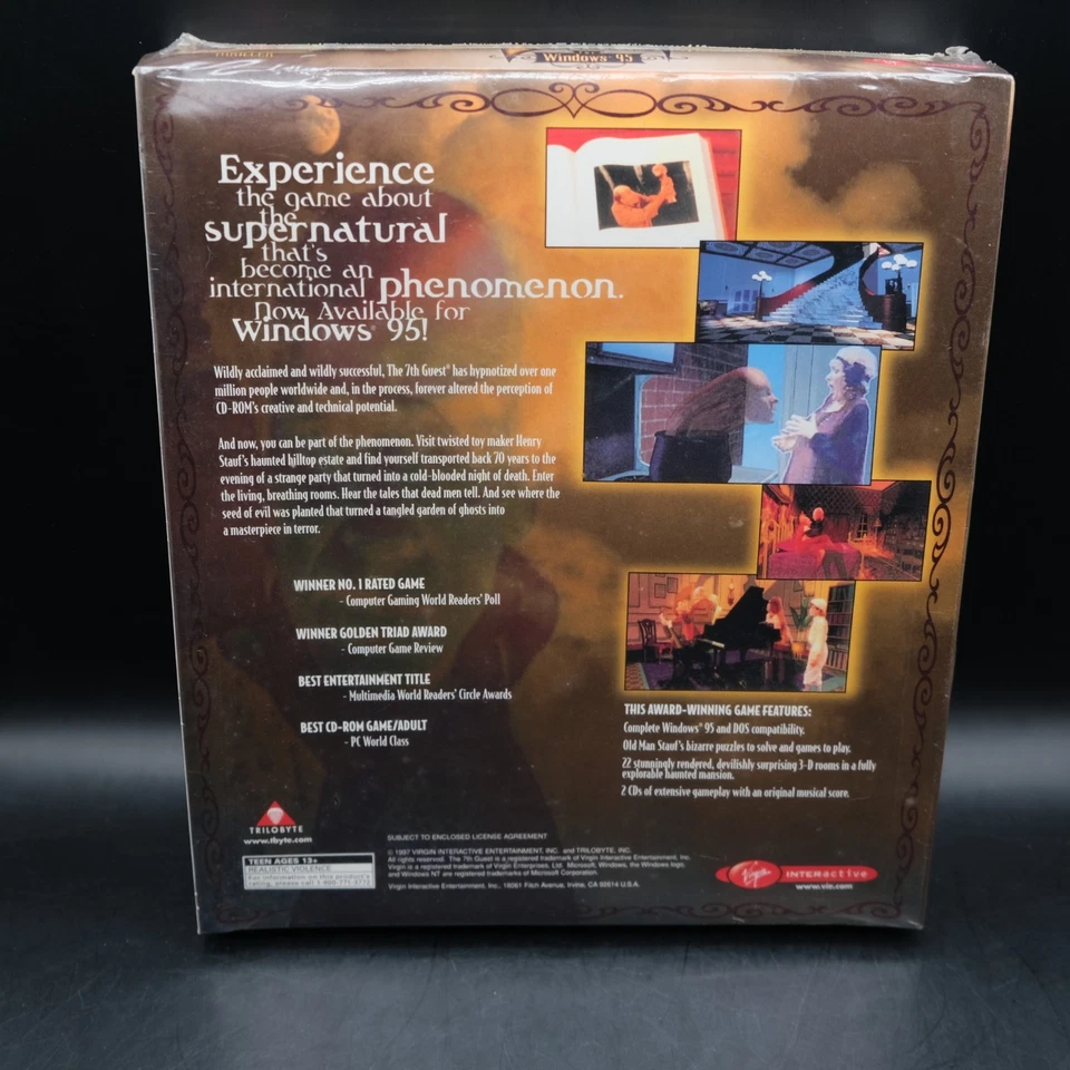 Sealed RARE VARIANT 7th Guest Windows 95 CD ROM Game Virgin PC Big Box New - Image 2 of 4