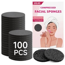 100 Count Compressed Facial Sponges 100 Natural Cellulose EcoFriendly Makeup...