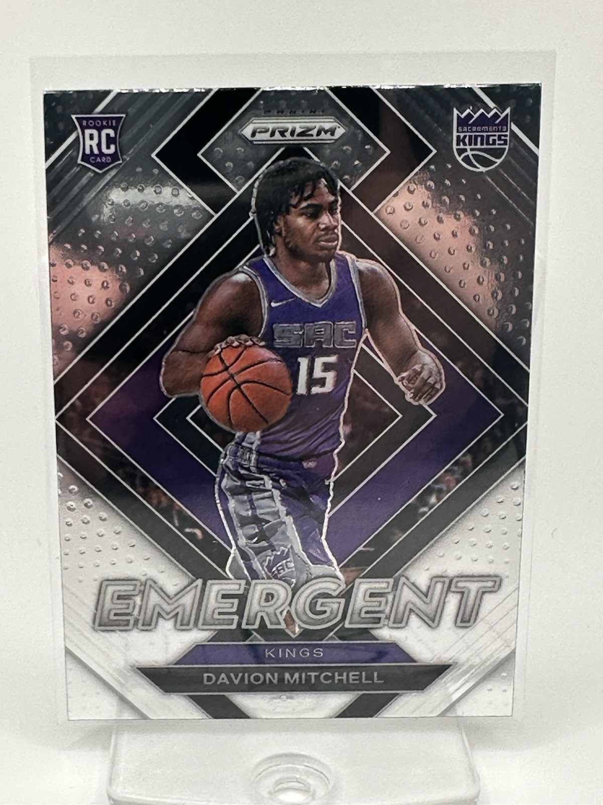2021-22 Panini Prizm #25 Davion Mitchell Emergent Insert Silver Sacramento Kings