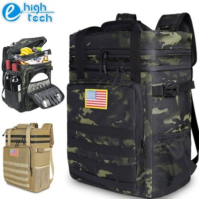 40 Cans Tactical Cooler Backpack Leakproof Insulated Waterproof Picnic Lunch Bag