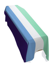 Gay Man 5 Stripe Pride Coffin Drape Flag - Premium Quality Made To Order in UK