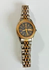Vintage Waltham - Two Tone - Day Date Watch - Black Dial - Fluted Bezel - Quartz